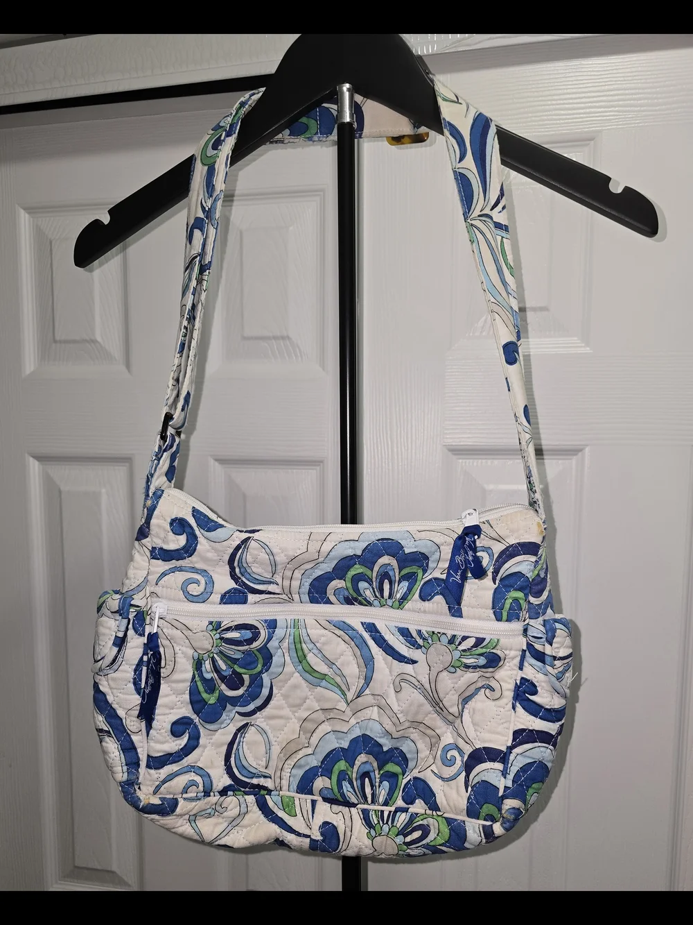 Vera Bradley Mediterranean White quilted cotton hobo bag